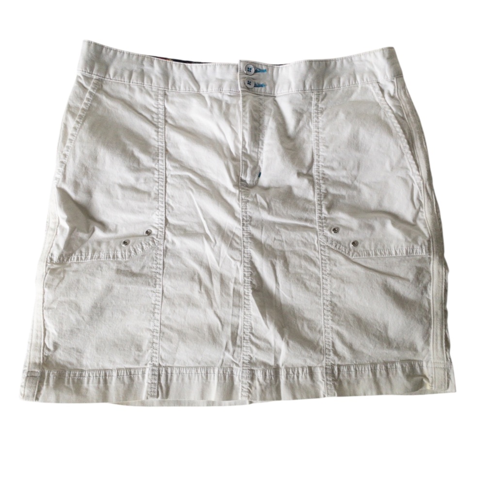 Rafaella White Cargo Skort SZ 10 Cotton Multipocket